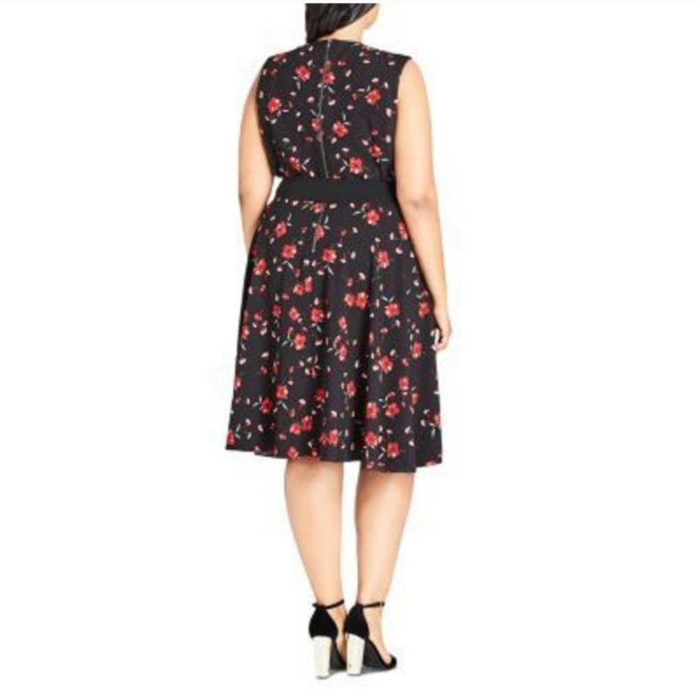 Vintage Veronica Dress-Fall in Love-Red and Black Floral - Picture 3 of 3